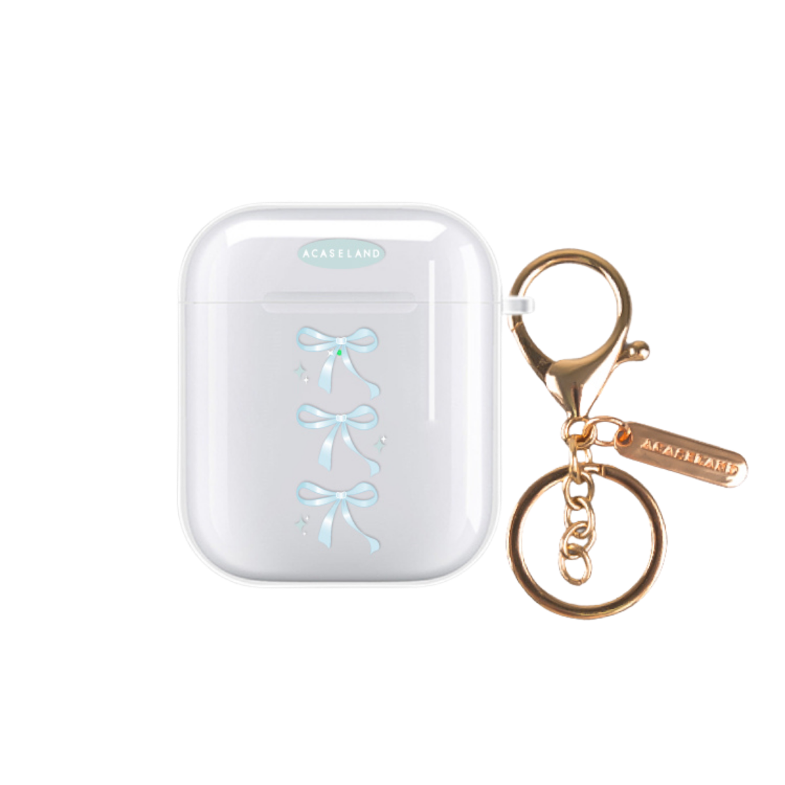 蝴蝶結 Blue Ver. AirPods 透明軟殻|客製化文字