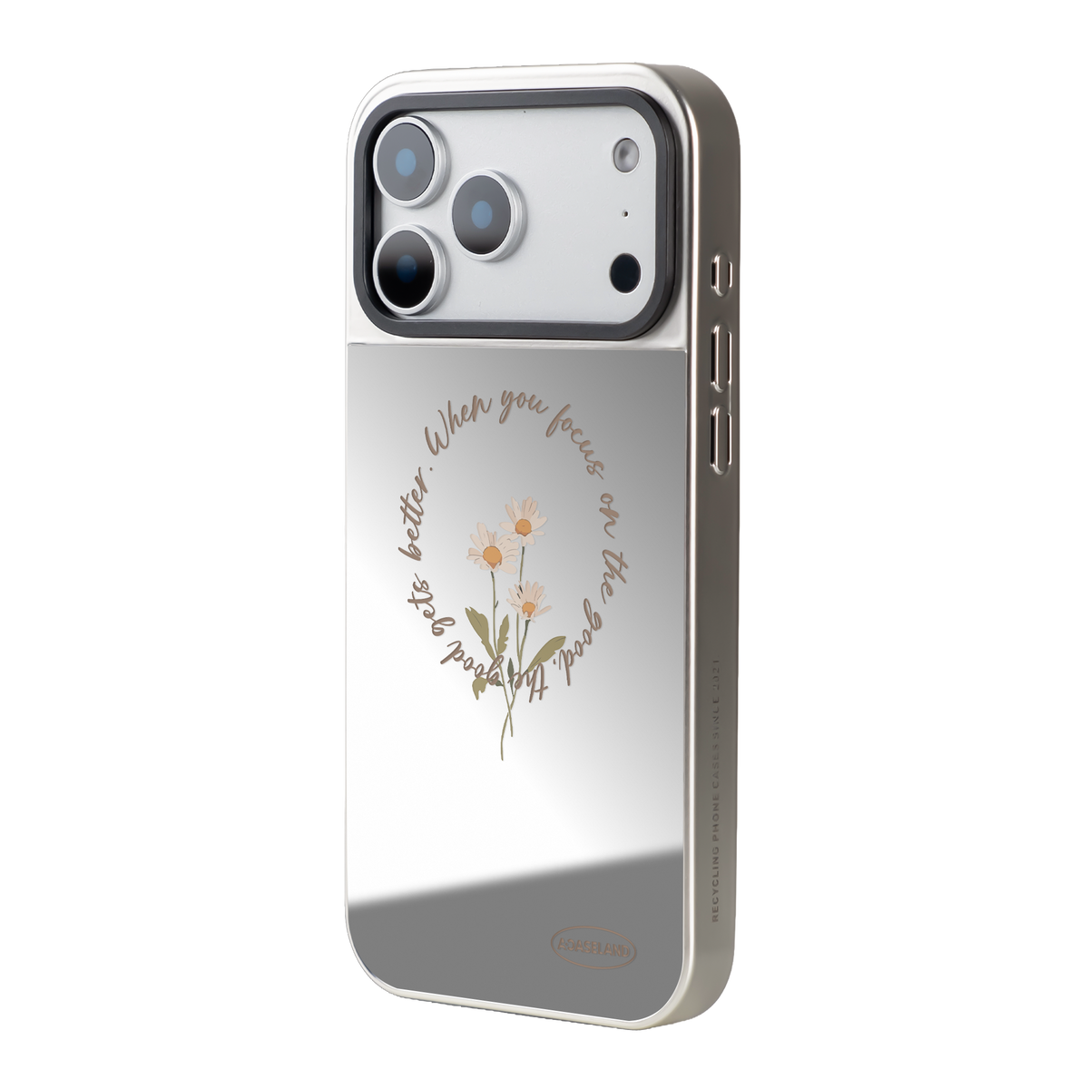 復古小花環 銀邊鏡面手機殼|MagSafe 兼容