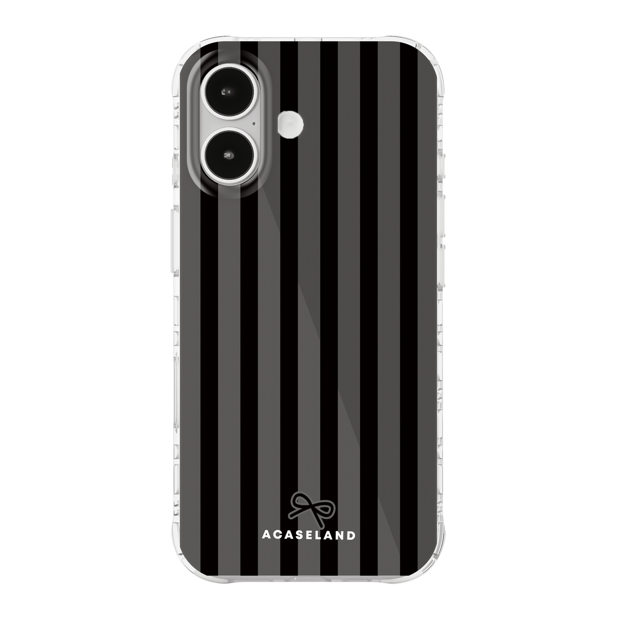 Vintage Stripes 霧灰×暗黑 氣墊防摔手機護殼|MagSafe 兼容