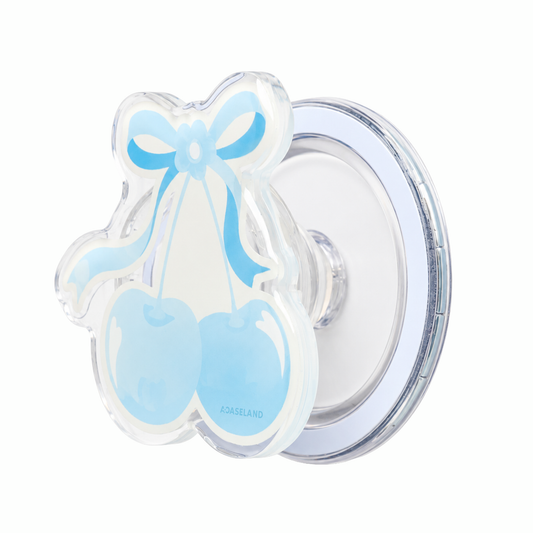 Baby Blue Cherry & Bow|磁吸氣囊手機支架
