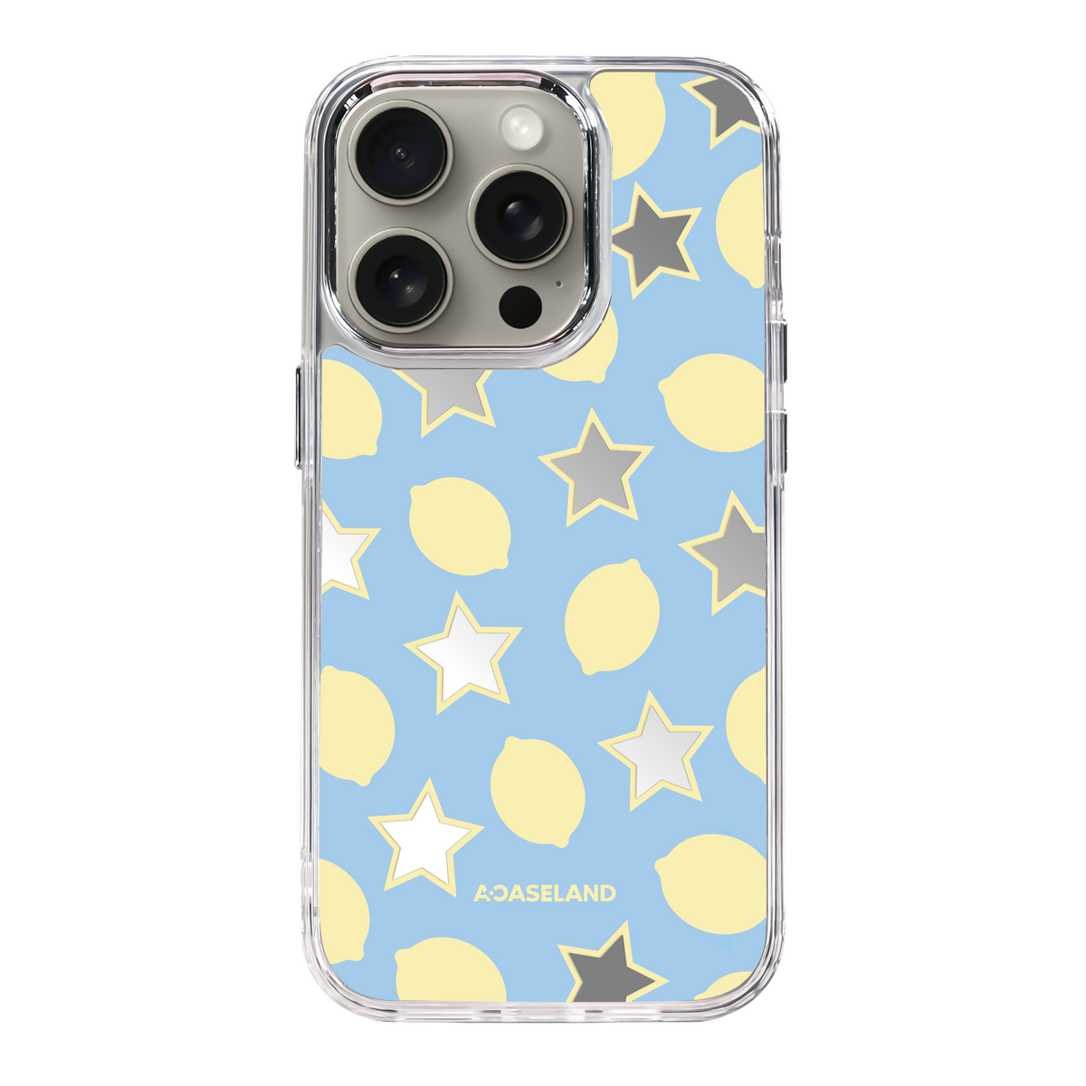 Lemon Stars 透明邊鏡面手機殼|客製化文字
