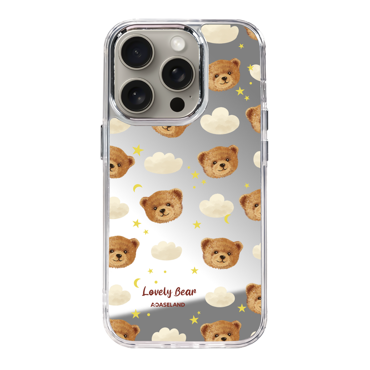 Lovely Bear 透明邊鏡面手機殼