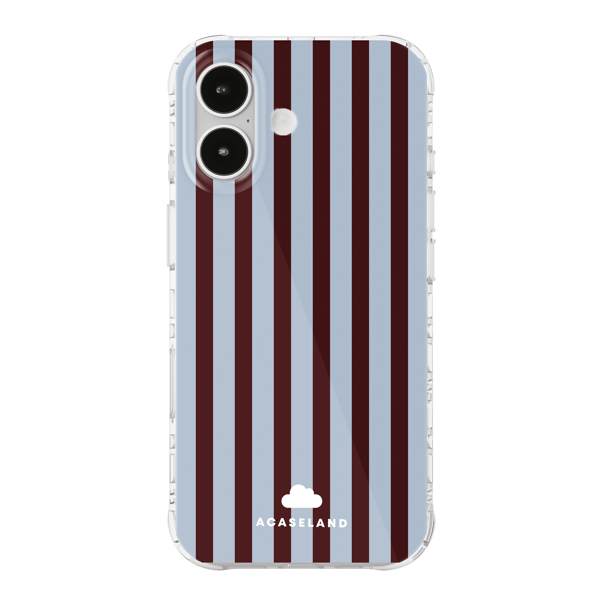 Vintage Stripes 霧藍×深焦糖棕 氣墊防摔手機護殼|MagSafe 兼容