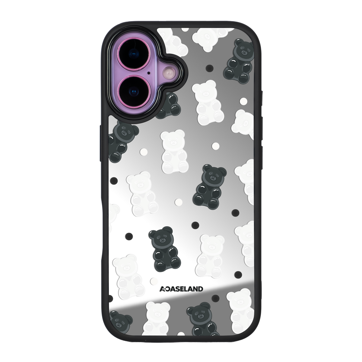 Dotty Mono Gummy Bear 黑邊鏡面手機殼2.0|MagSafe 兼容
