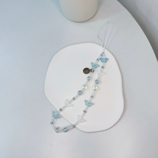 Aqua Butterfly 手機串珠掛繩