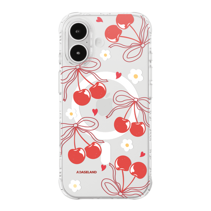 Cherry & Red Ribbon 氣墊防摔手機護殻｜MagSafe 兼容