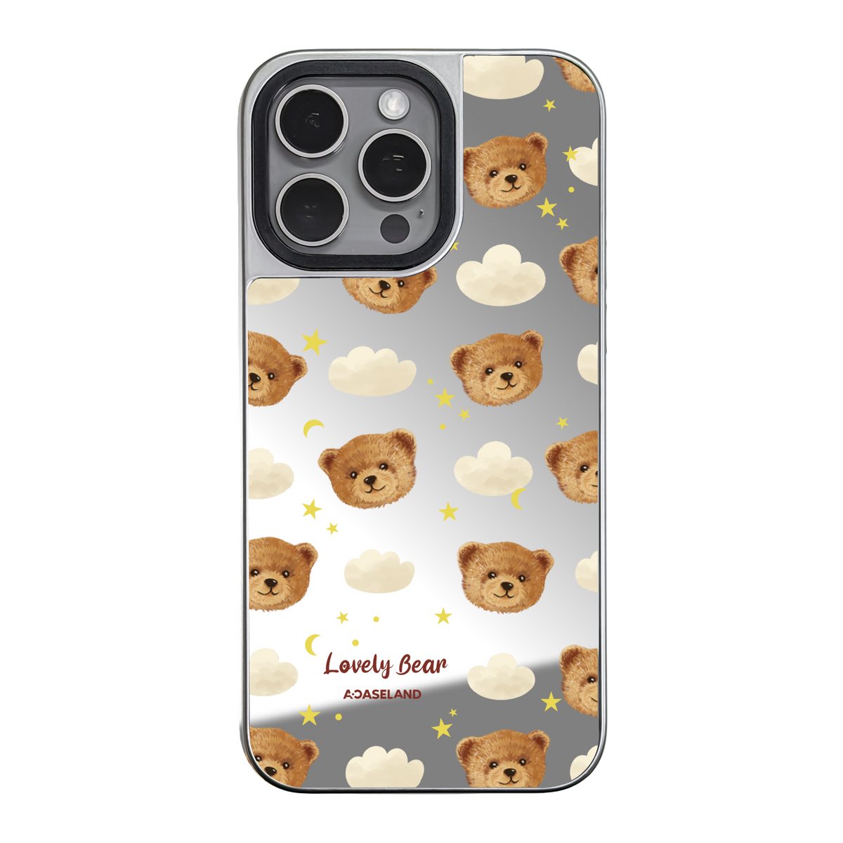 Lovely Bear 銀邊鏡面手機殼｜MagSafe 兼容