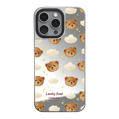 Lovely Bear 銀邊鏡面手機殼｜MagSafe 兼容