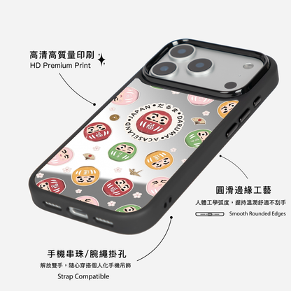 開運小達摩 黑邊鏡面手機殼2.0｜MagSafe 兼容
