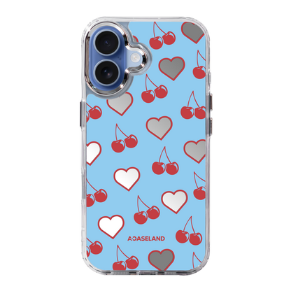 Cherry Hearts 透明邊鏡面手機殼