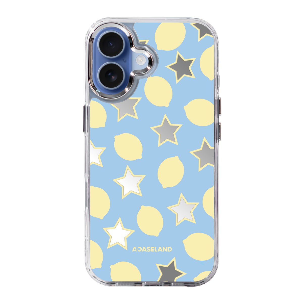 Lemon Stars 透明邊鏡面手機殼｜客製化文字