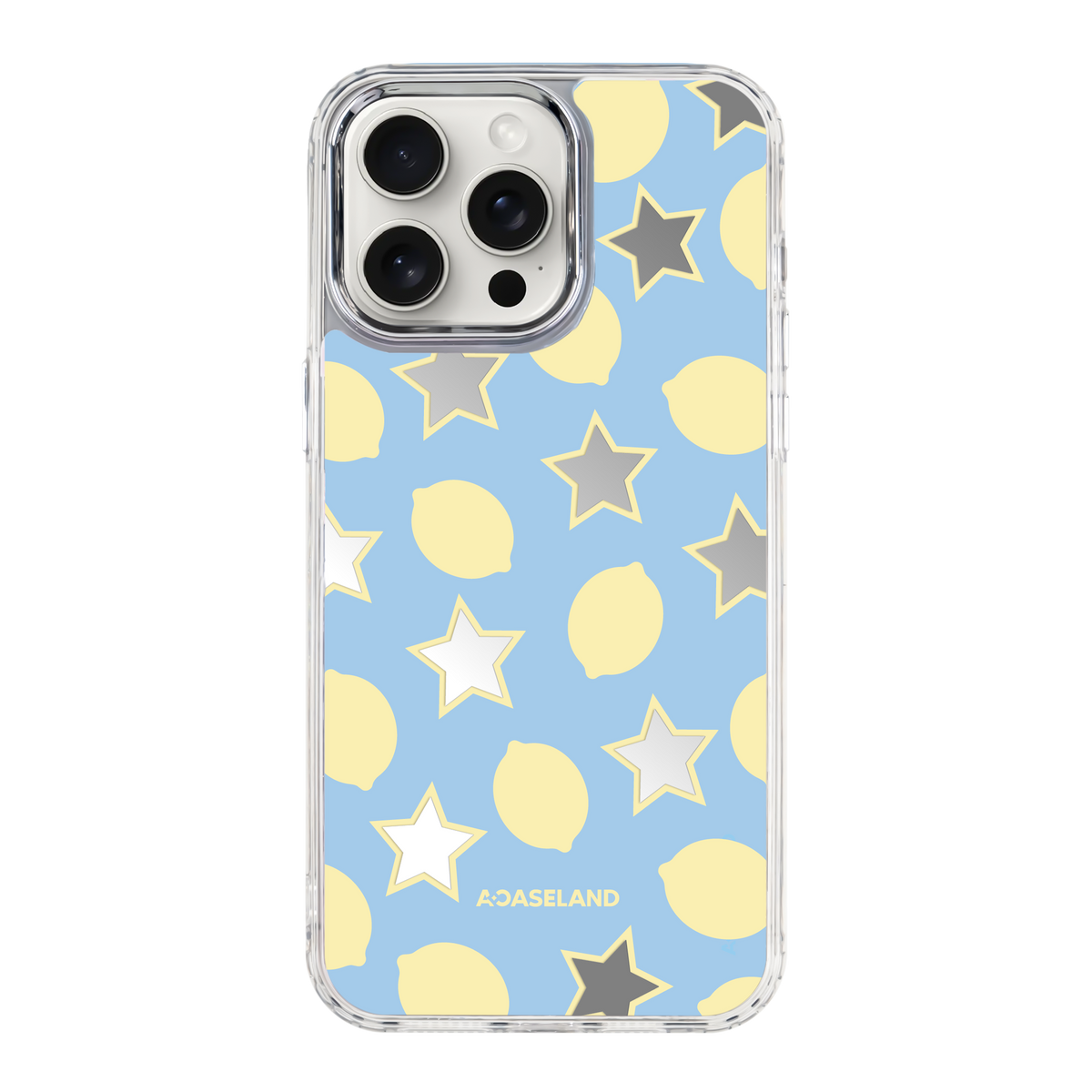 Lemon Stars 透明邊鏡面手機殼｜客製化文字