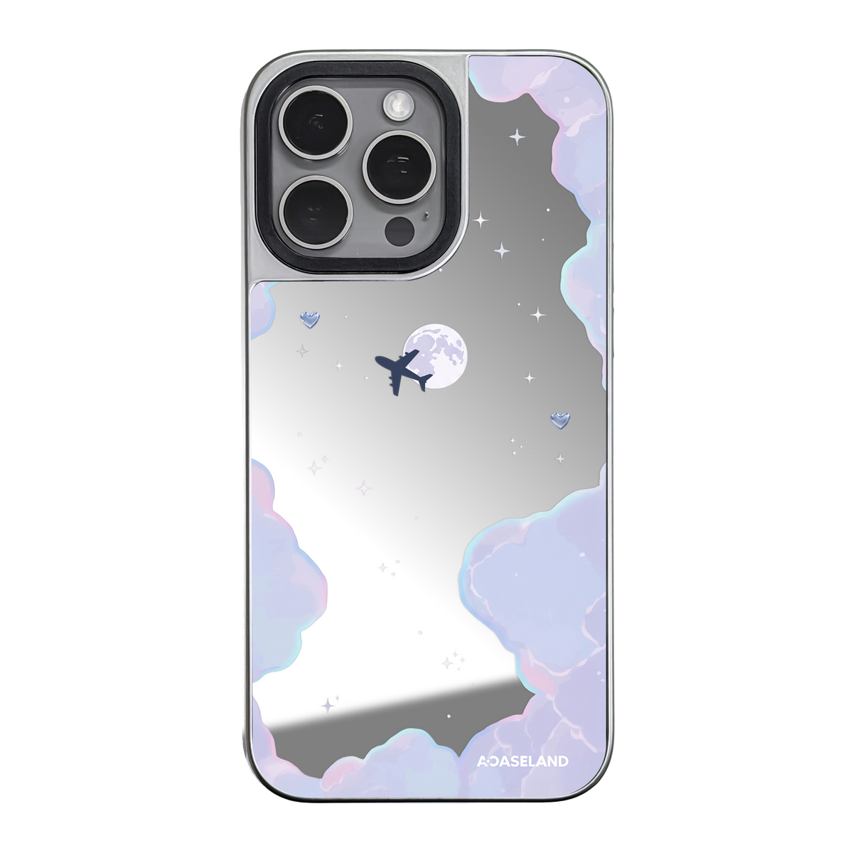 Dreamy Cloud 銀邊鏡面手機殼｜MagSafe 兼容｜客製化文字