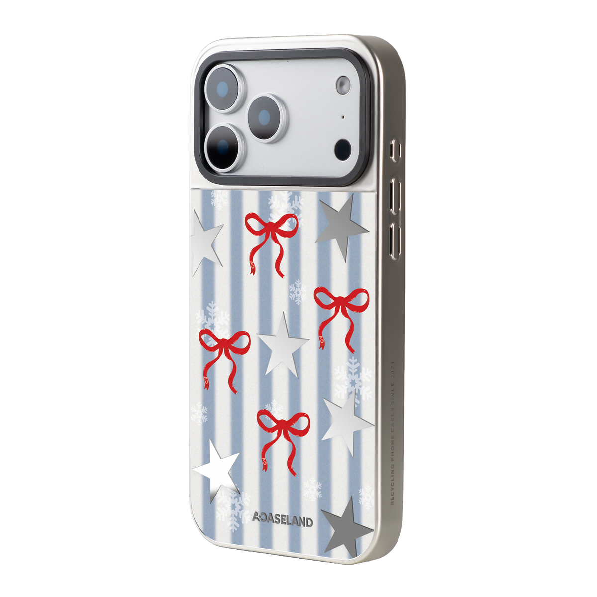 Starry Snow Ribbon 銀邊鏡面手機殼｜MagSafe 兼容