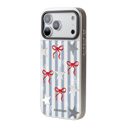 Starry Snow Ribbon 銀邊鏡面手機殼｜MagSafe 兼容