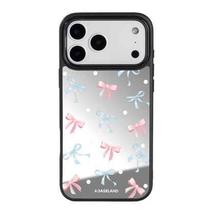 蝴蝶結 Pink x Blue 黑邊鏡面手機殼2.0｜MagSafe 兼容