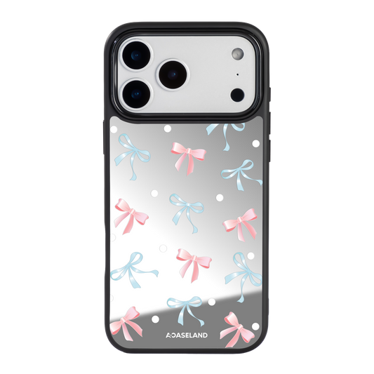 蝴蝶結 Pink x Blue 黑邊鏡面手機殼2.0｜MagSafe 兼容