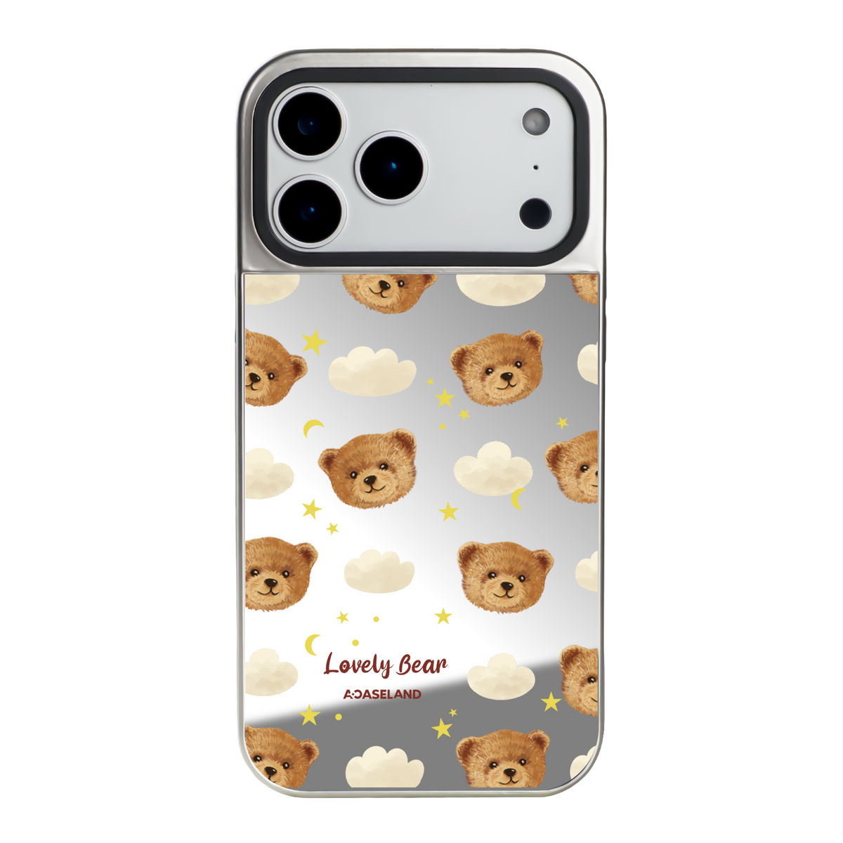 Lovely Bear 銀邊鏡面手機殼｜MagSafe 兼容