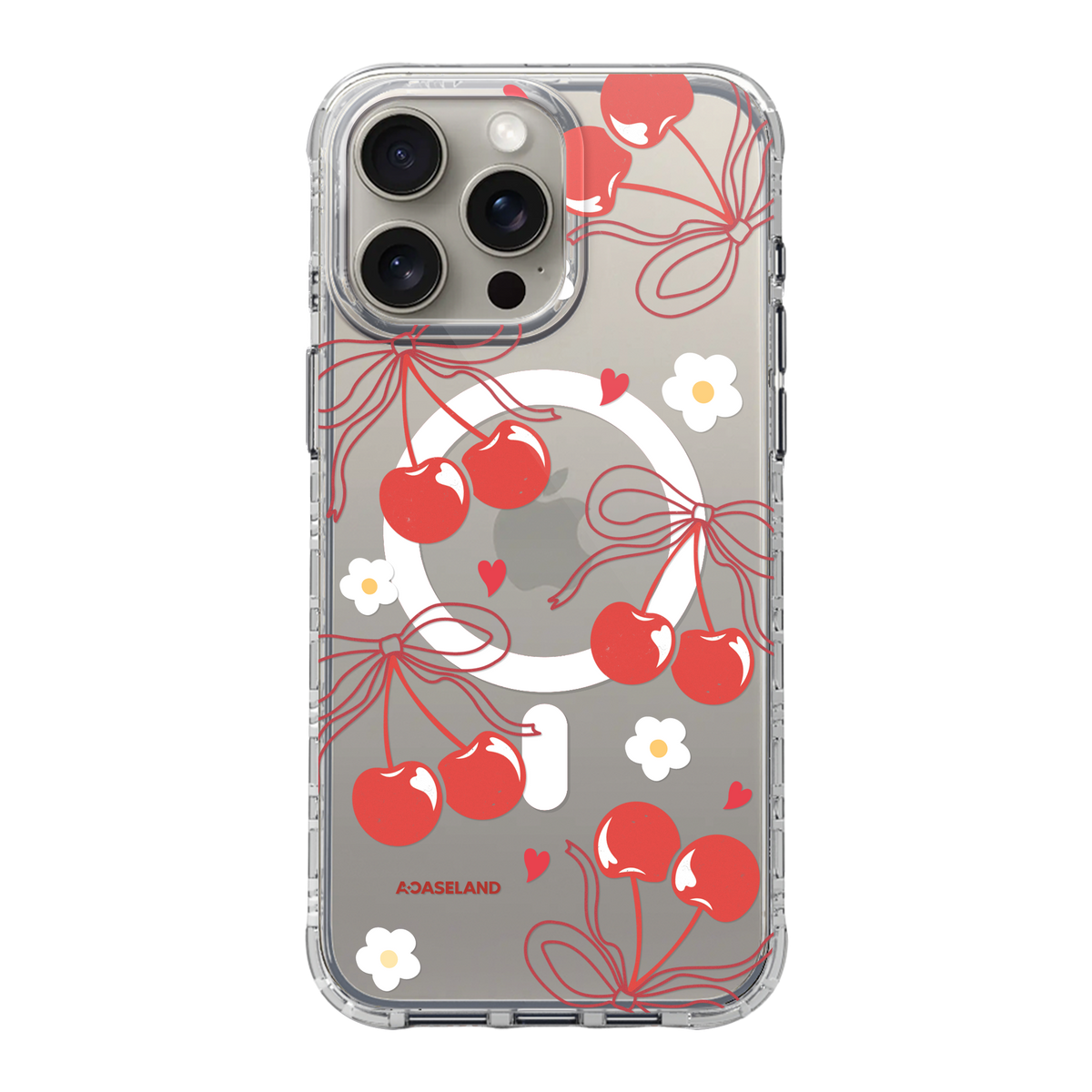 Cherry & Red Ribbon 氣墊防摔手機護殻｜MagSafe 兼容