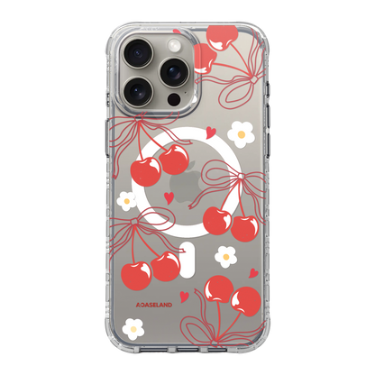 Cherry & Red Ribbon 氣墊防摔手機護殻｜MagSafe 兼容