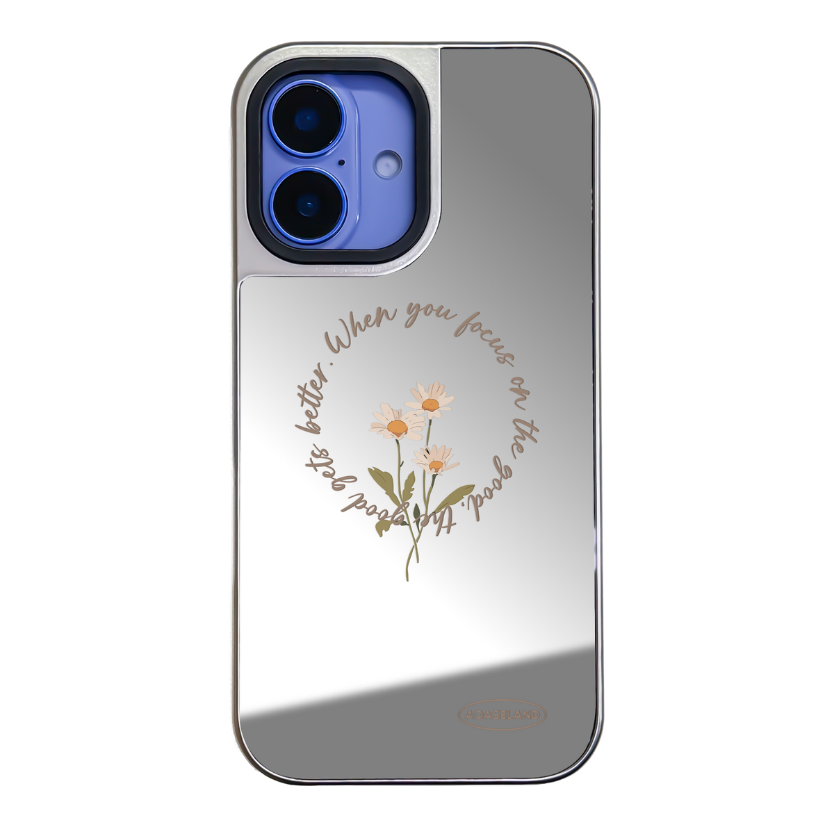 復古小花環 銀邊鏡面手機殼｜MagSafe 兼容