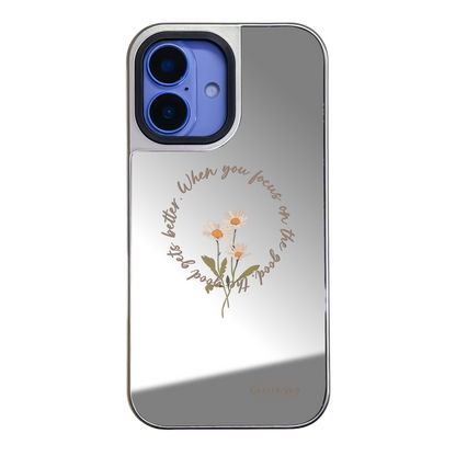 復古小花環 銀邊鏡面手機殼｜MagSafe 兼容