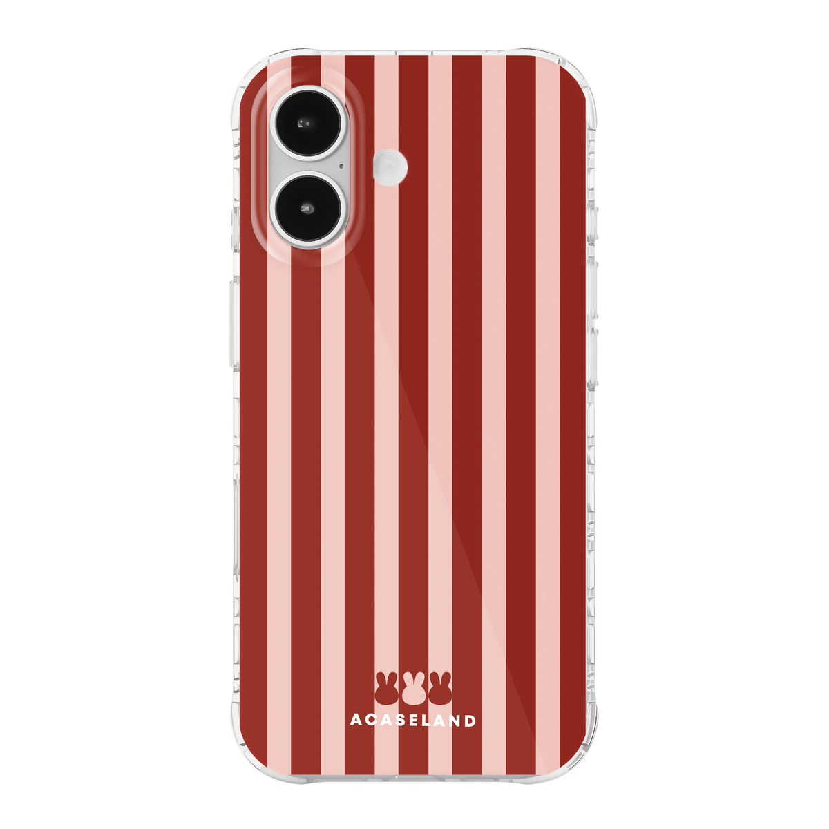 Vintage Stripes 櫻粉×酒紅 氣墊防摔手機殼｜MagSafe 兼容