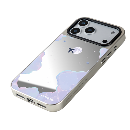 Dreamy Cloud 銀邊鏡面手機殼｜MagSafe 兼容｜客製化文字