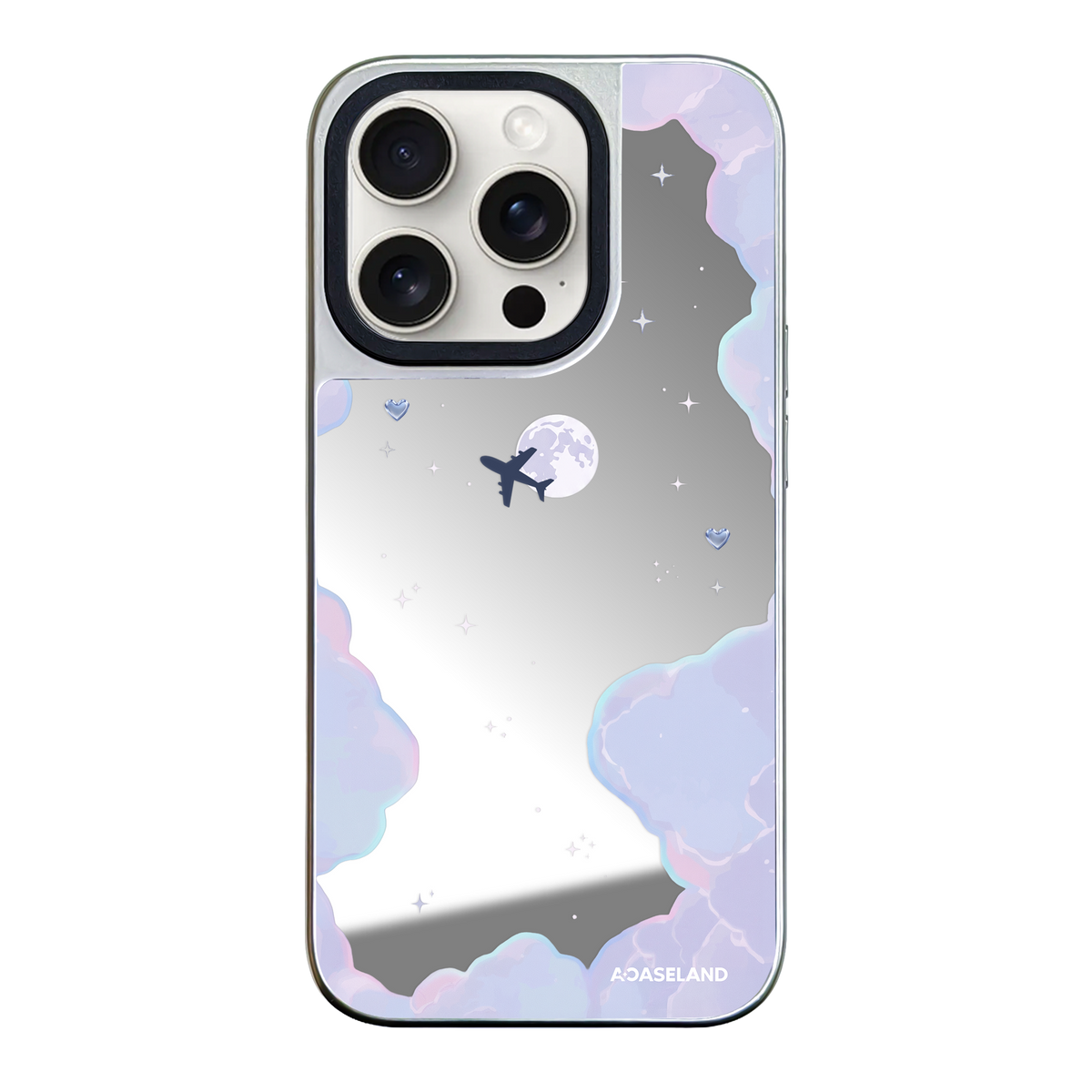 Dreamy Cloud 銀邊鏡面手機殼｜MagSafe 兼容｜客製化文字