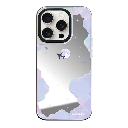 Dreamy Cloud 銀邊鏡面手機殼｜MagSafe 兼容｜客製化文字