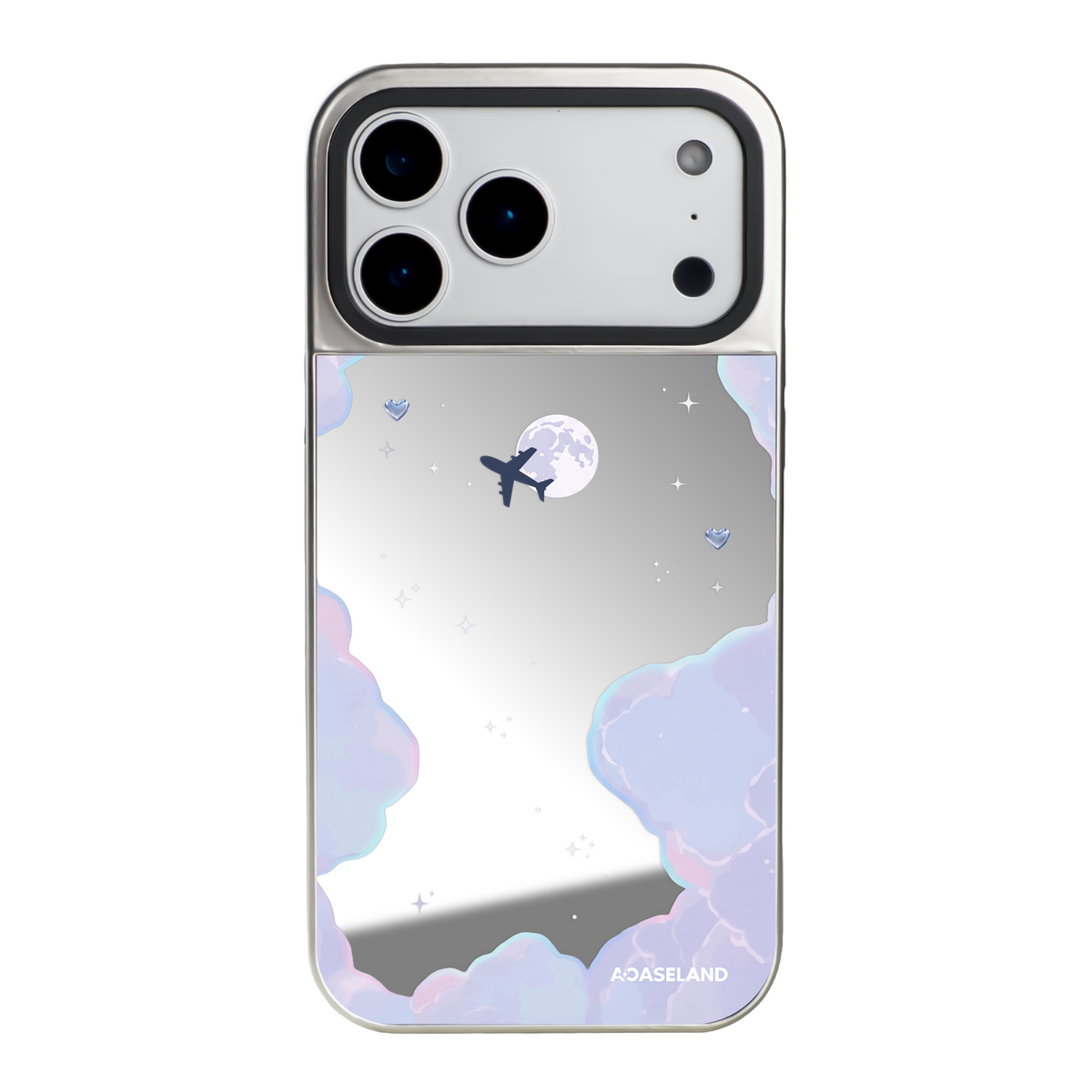 Dreamy Cloud 銀邊鏡面手機殼｜MagSafe 兼容｜客製化文字