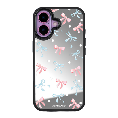 蝴蝶結 Pink x Blue 黑邊鏡面手機殼2.0｜MagSafe 兼容