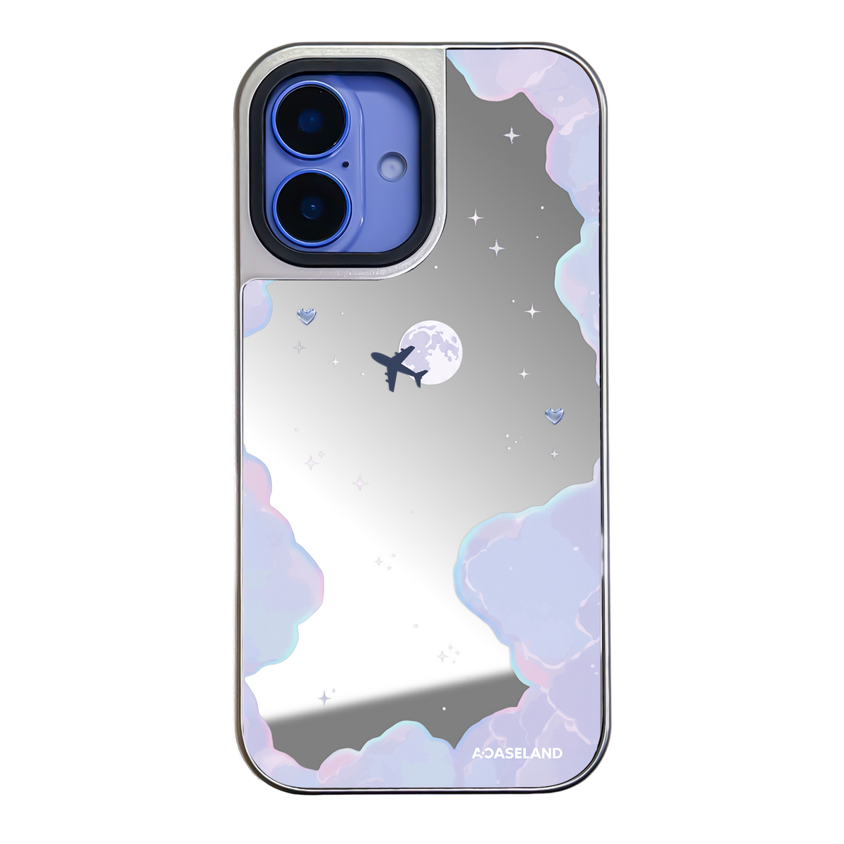 Dreamy Cloud 銀邊鏡面手機殼｜MagSafe 兼容｜客製化文字