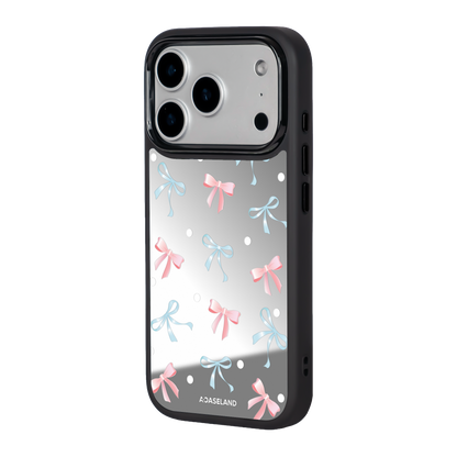 蝴蝶結 Pink x Blue 黑邊鏡面手機殼2.0｜MagSafe 兼容