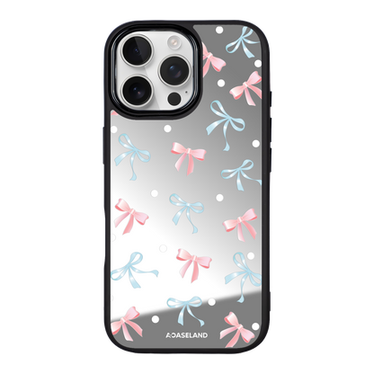 蝴蝶結 Pink x Blue 黑邊鏡面手機殼2.0｜MagSafe 兼容