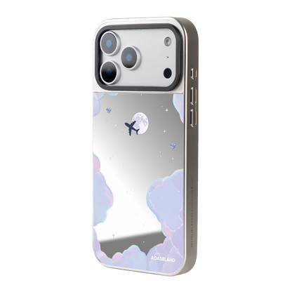 Dreamy Cloud 銀邊鏡面手機殼｜MagSafe 兼容｜客製化文字