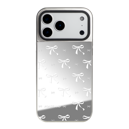 蝴蝶結 White Ver. 銀邊鏡面手機殼｜MagSafe 兼容