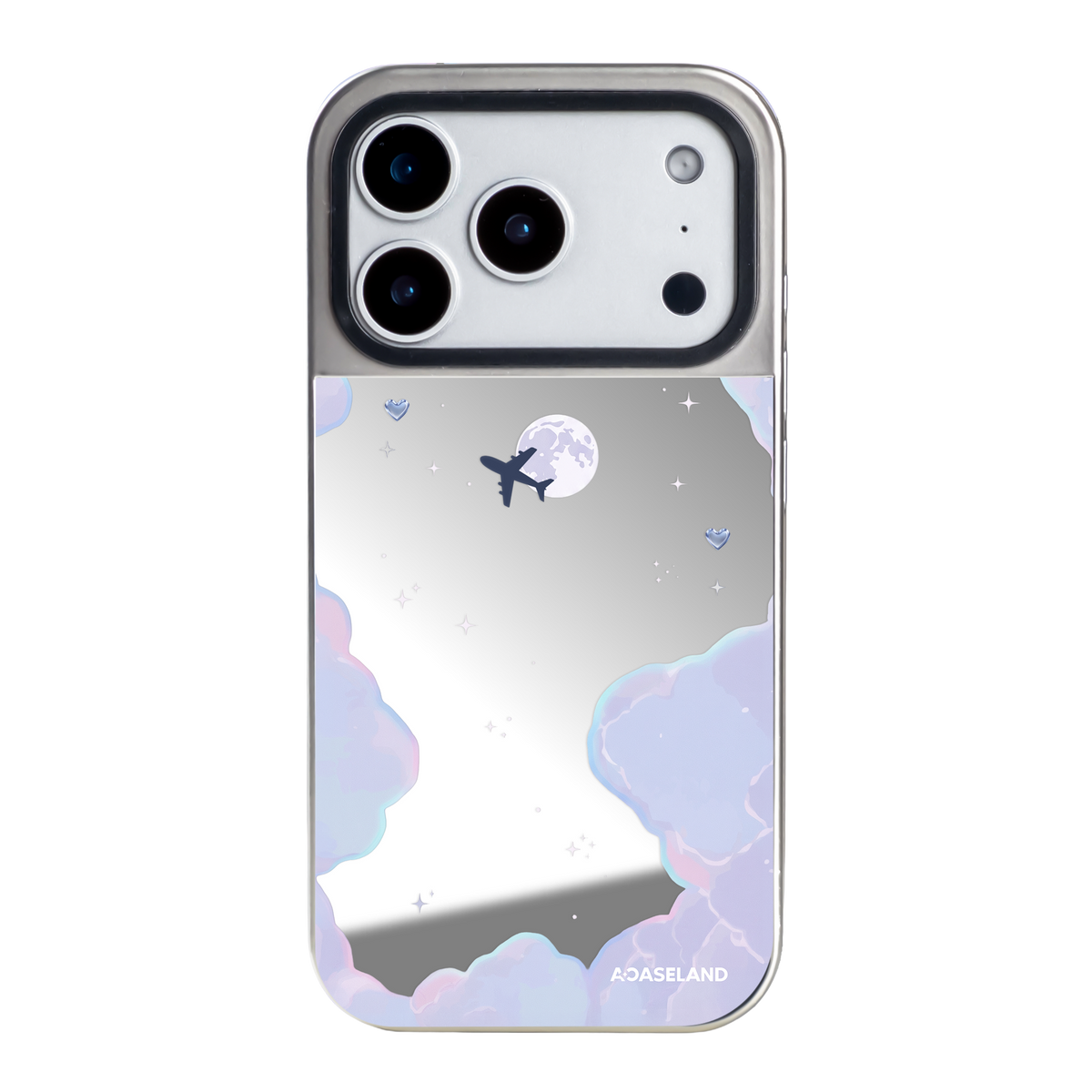 Dreamy Cloud 銀邊鏡面手機殼｜MagSafe 兼容｜客製化文字