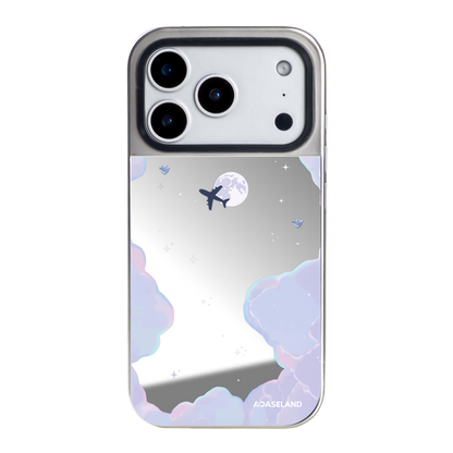 Dreamy Cloud 銀邊鏡面手機殼｜MagSafe 兼容｜客製化文字