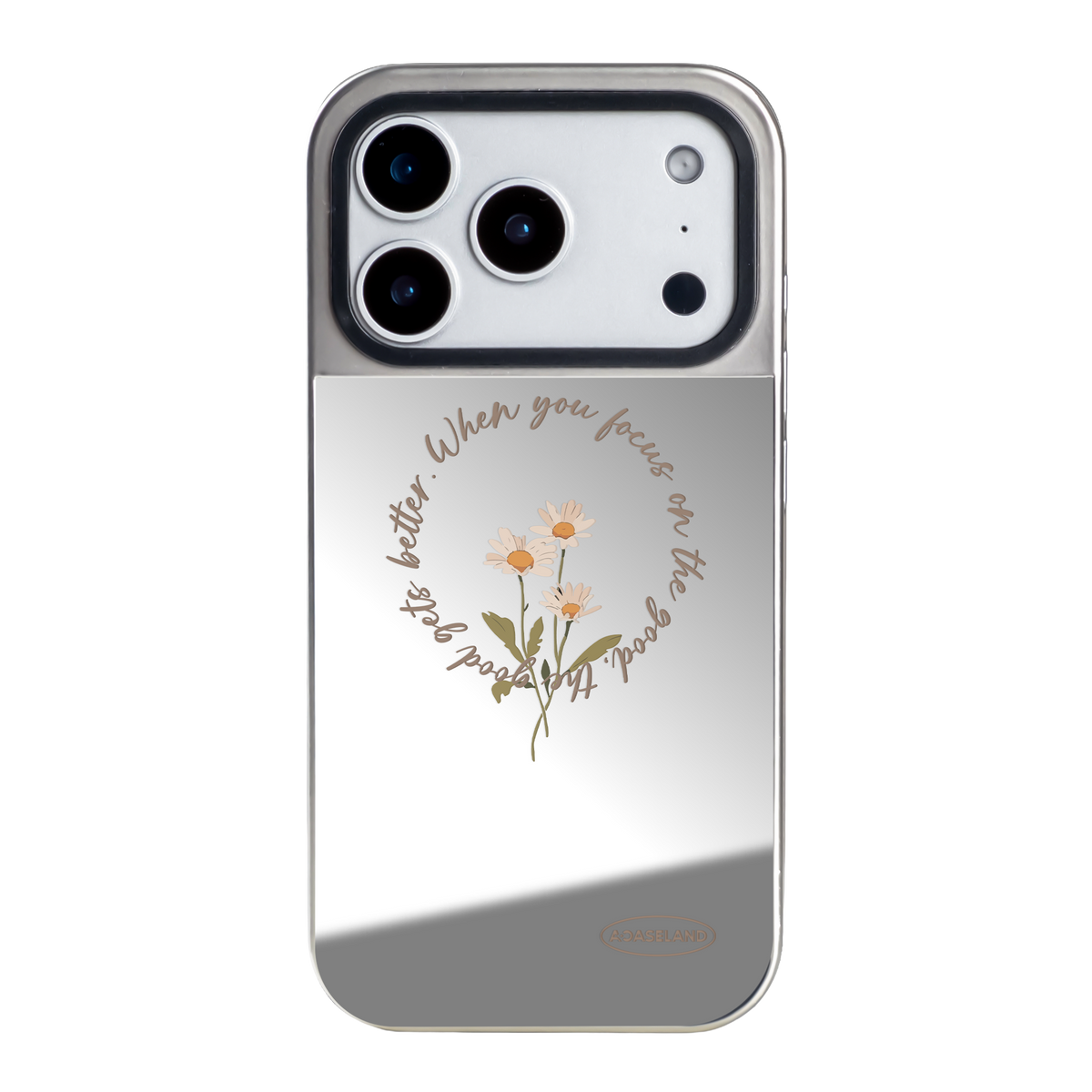 復古小花環 銀邊鏡面手機殼｜MagSafe 兼容