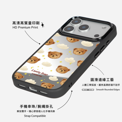 Lovely Bear 黑邊鏡面手機殼2.0｜MagSafe 兼容