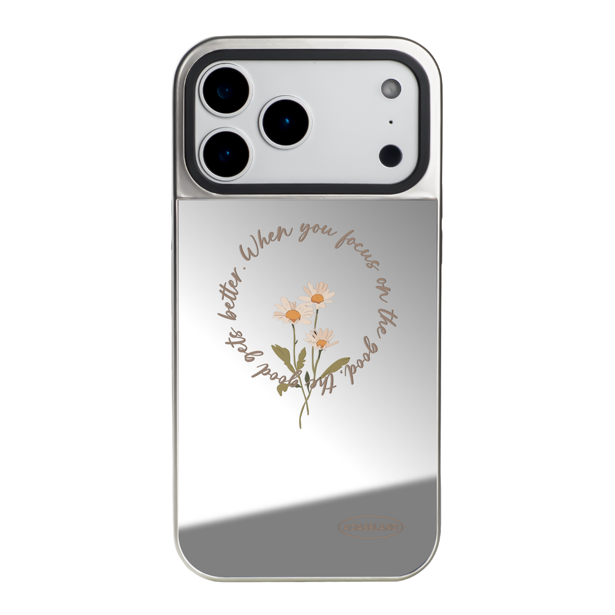 復古小花環 銀邊鏡面手機殼｜MagSafe 兼容