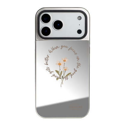 復古小花環 銀邊鏡面手機殼｜MagSafe 兼容