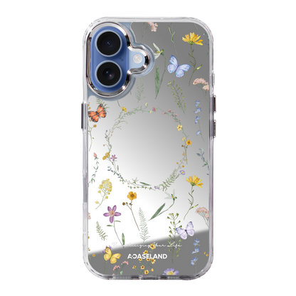 Butterfly x Wildflowers 透明邊鏡面手機殼