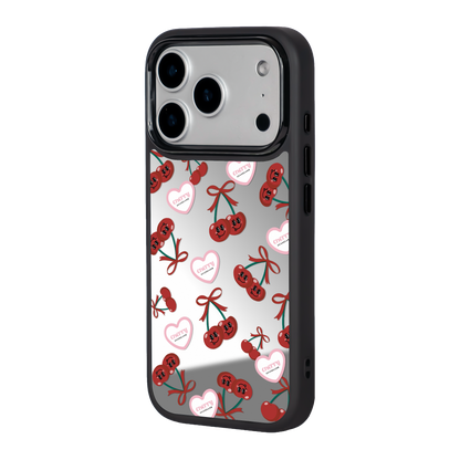 Sweet Cherry Pattern 黑邊鏡面手機殼2.0｜MagSafe 兼容