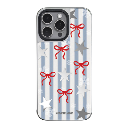 Starry Snow Ribbon 銀邊鏡面手機殼｜MagSafe 兼容