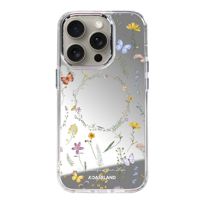 Butterfly x Wildflowers 透明邊鏡面手機殼