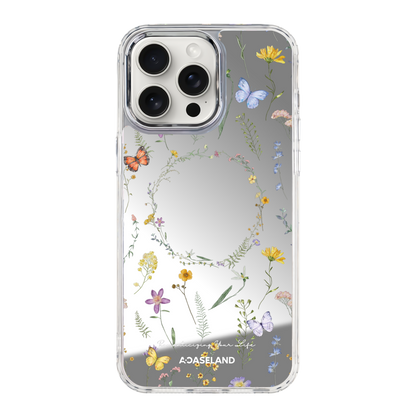 Butterfly x Wildflowers 透明邊鏡面手機殼