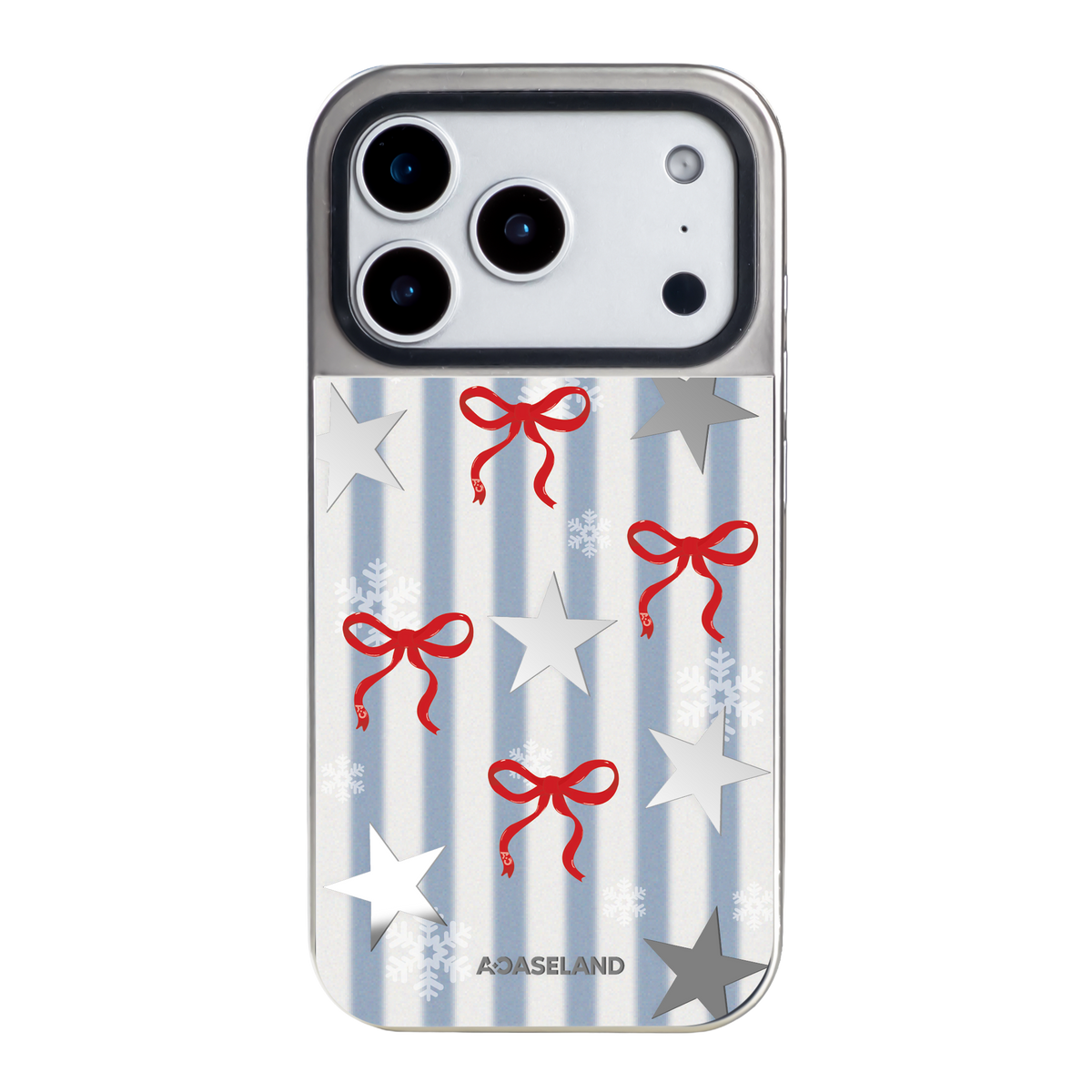 Starry Snow Ribbon 銀邊鏡面手機殼｜MagSafe 兼容