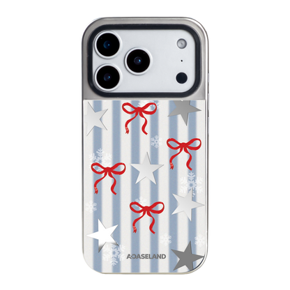 Starry Snow Ribbon 銀邊鏡面手機殼｜MagSafe 兼容